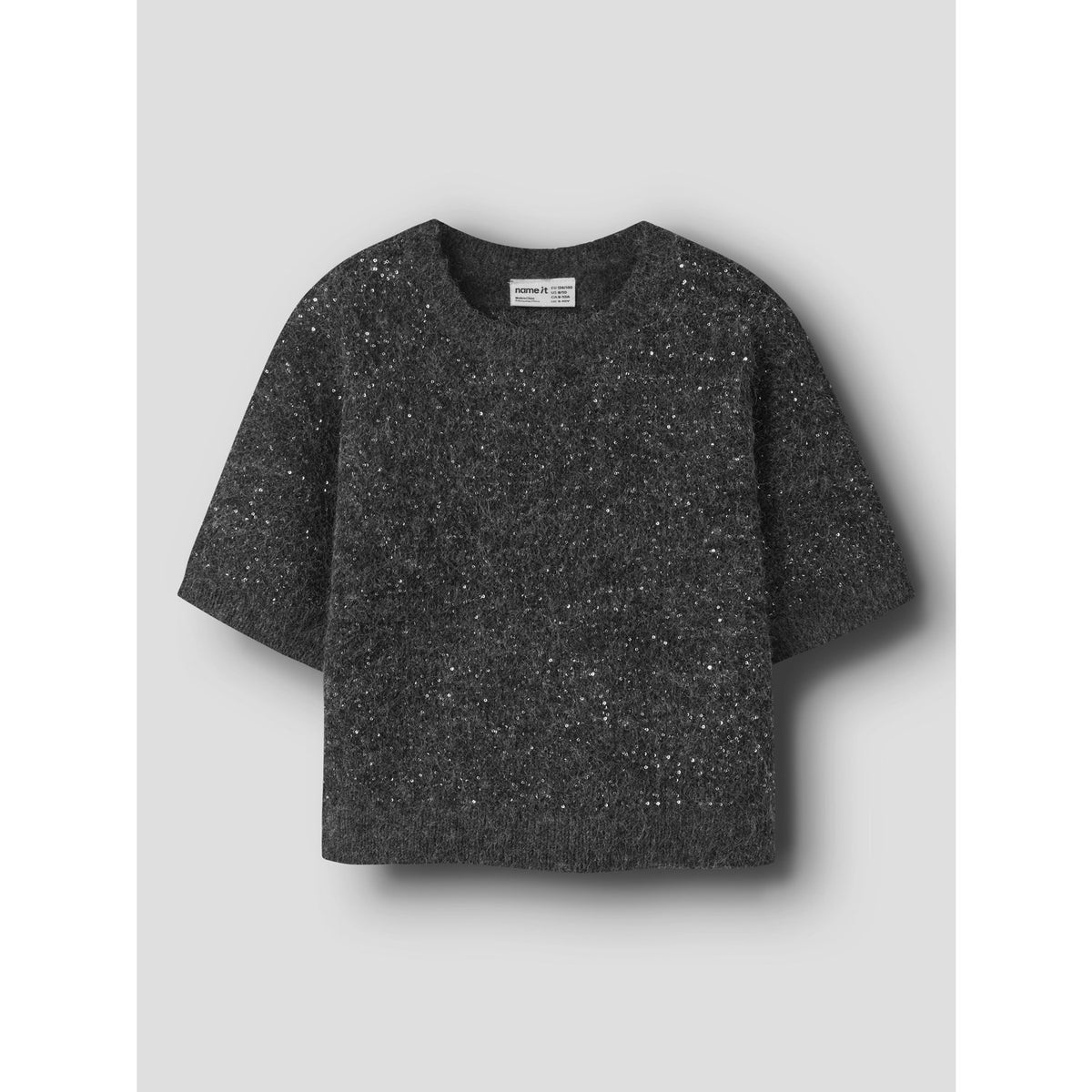 Name It Black Nkfriaglitter Ss Strik Top
