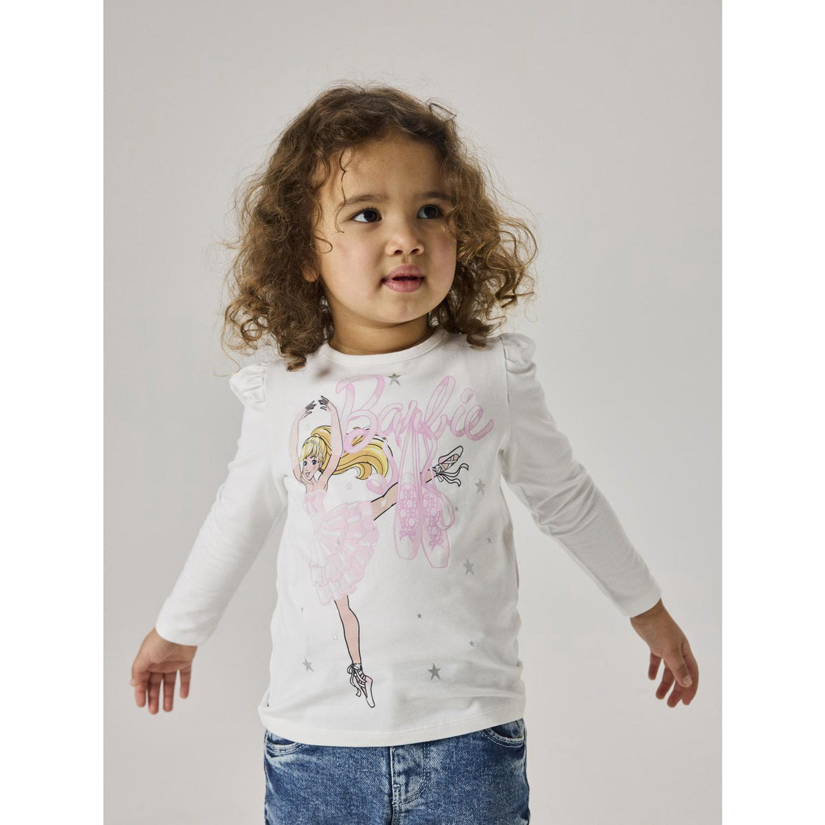 Name It Bright White Nmfordi Barbie Ls Top Æske Mat