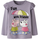 Name It Lavender Gray Nmfomba Peppa Ls Nreg Top Æske Cplg