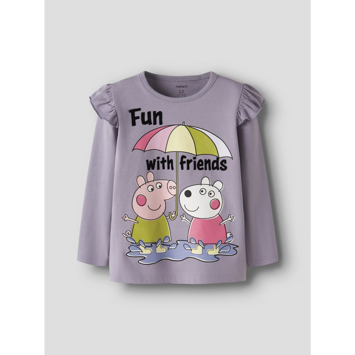 Name It Lavender Gray Nmfomba Peppa Ls Nreg Top Æske Cplg
