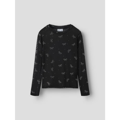 Name It Black Bow Nkfrestin Ls Mesh Slim Top