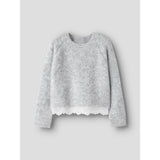 Name It Light Grey Melange Nkfsacha Ls Loose Strik