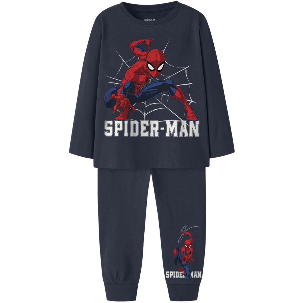 Name It Navy Blazer Nmmmus Spider Nreg Ls Natsæt Mar