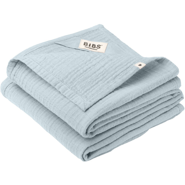 Bibs Baby Blue Muslin Cloth 2-Pak