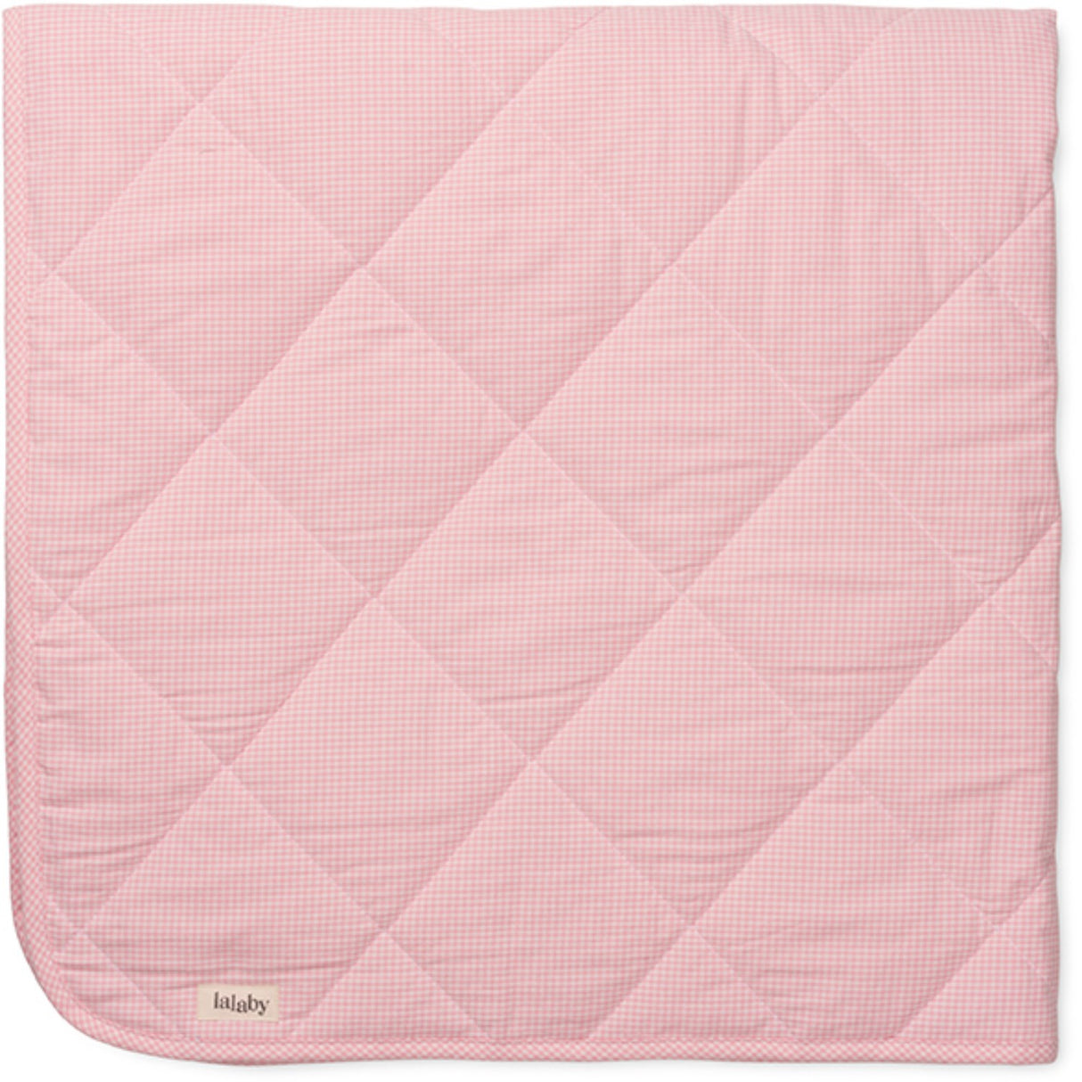 Lalaby Tiny Check Pink Quiltet Baby Tæppe