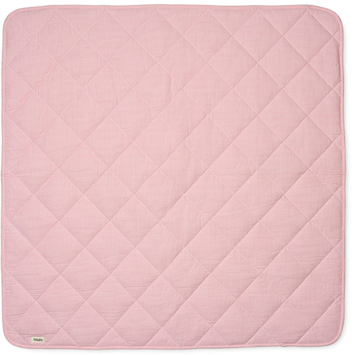 Lalaby Tiny Check Pink Quiltet Baby Tæppe