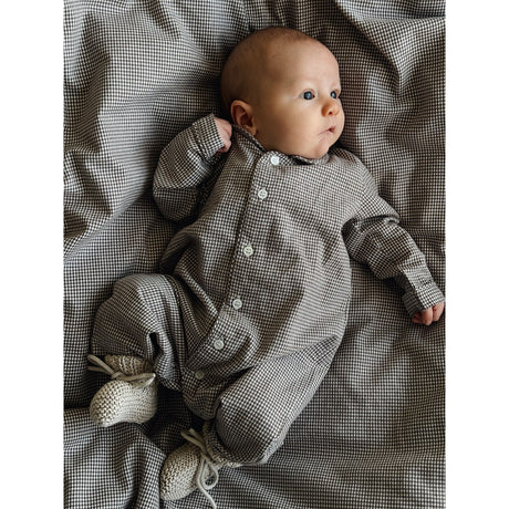 Lalaby Tiny Check Brown Classic Pj Dragt