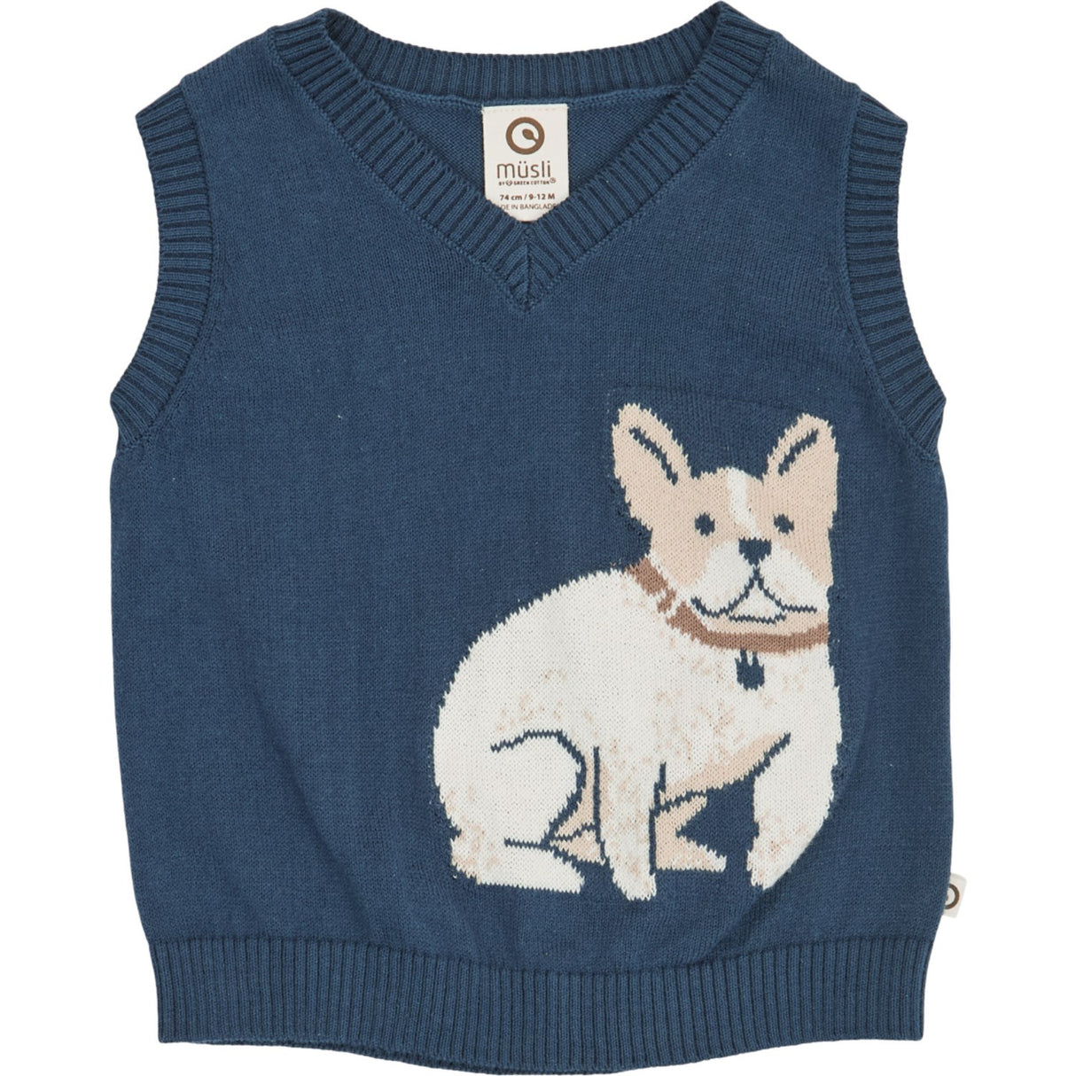 Müsli Navy Old English Strik Vest Baby
