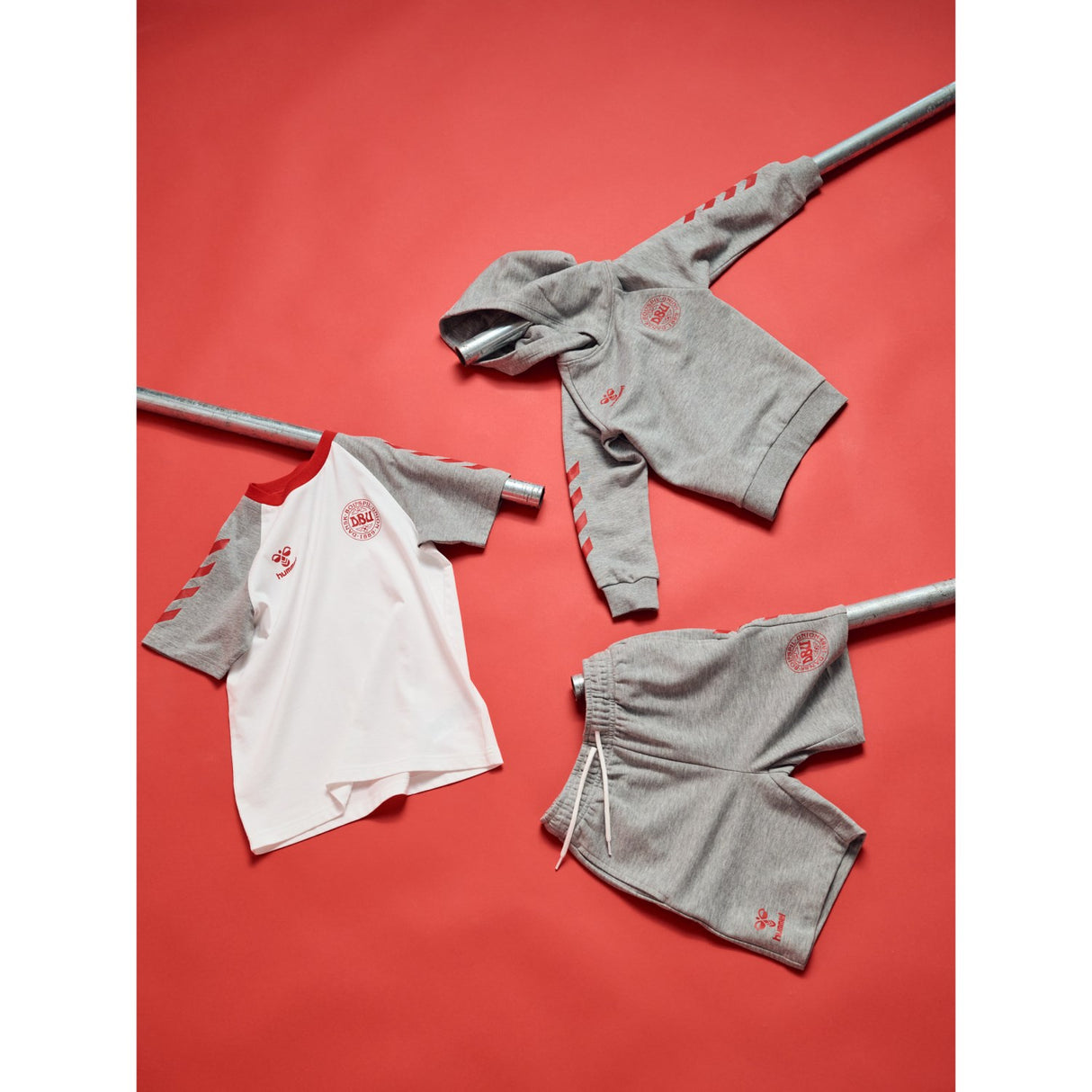 Hummel Grey Melange Jr Reg Dbu Hættetrøje