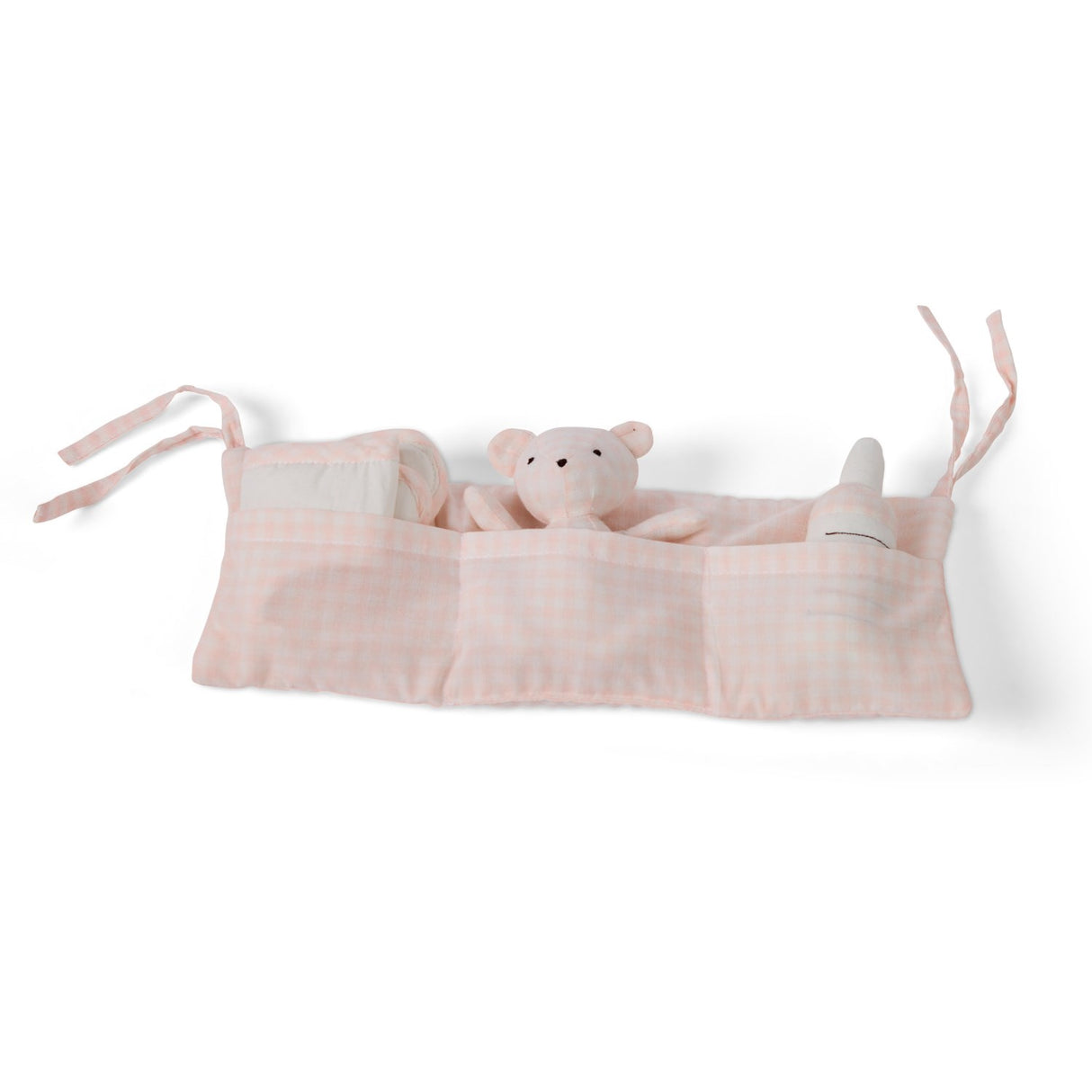 Smallstuff Delicate Rose Gingham Opbevaring Med Accessories Til Dukkeseng