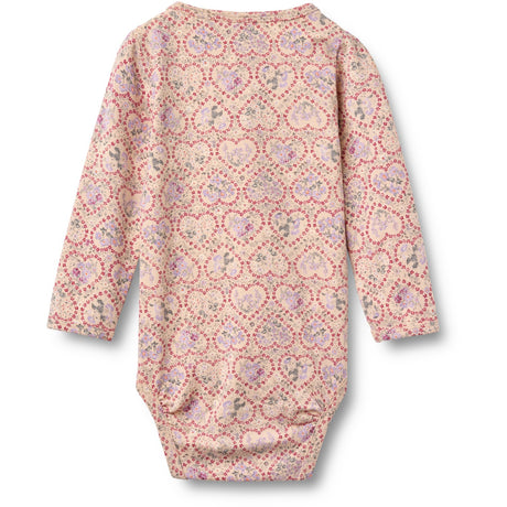 Wheat Magenta Heart Flowers Body L/S Liv