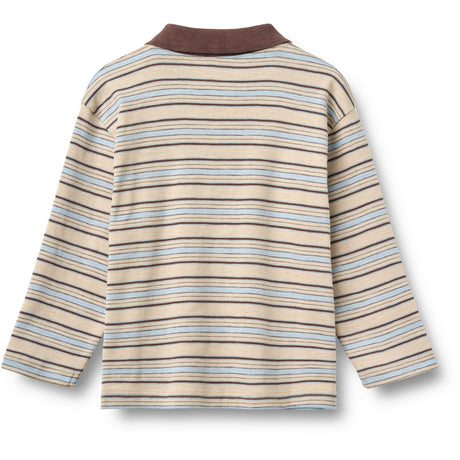 Wheat Multi Blue Stripe Polo Skjorte L/S Fred