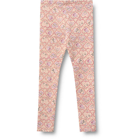 Wheat Magenta Heart Flowers Leggings Jules