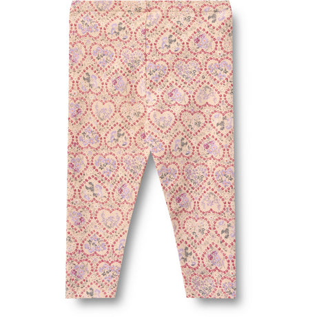 Wheat Magenta Heart Flowers Leggings Jules