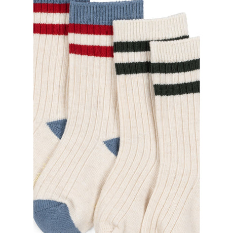 Konges Sløjd Pearl Blue 2 Pak Rib Strømper