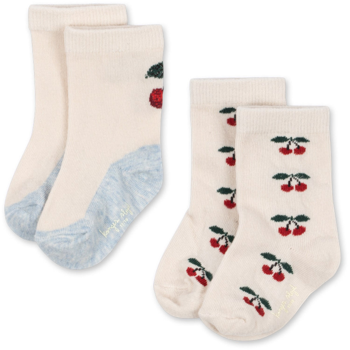 Konges Sløjd Cherry Mix 2 Pak Jacquard Cherry Strømper
