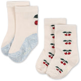 Konges Sløjd Cherry Mix 2 Pak Jacquard Cherry Strømper