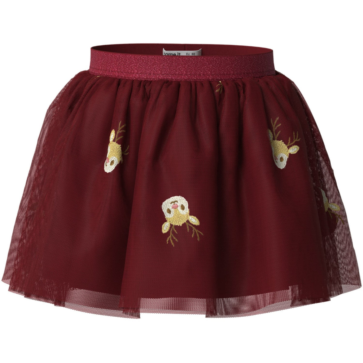 Name It Red Dahlia Reindeer Nmfveross Tyl Nederdel