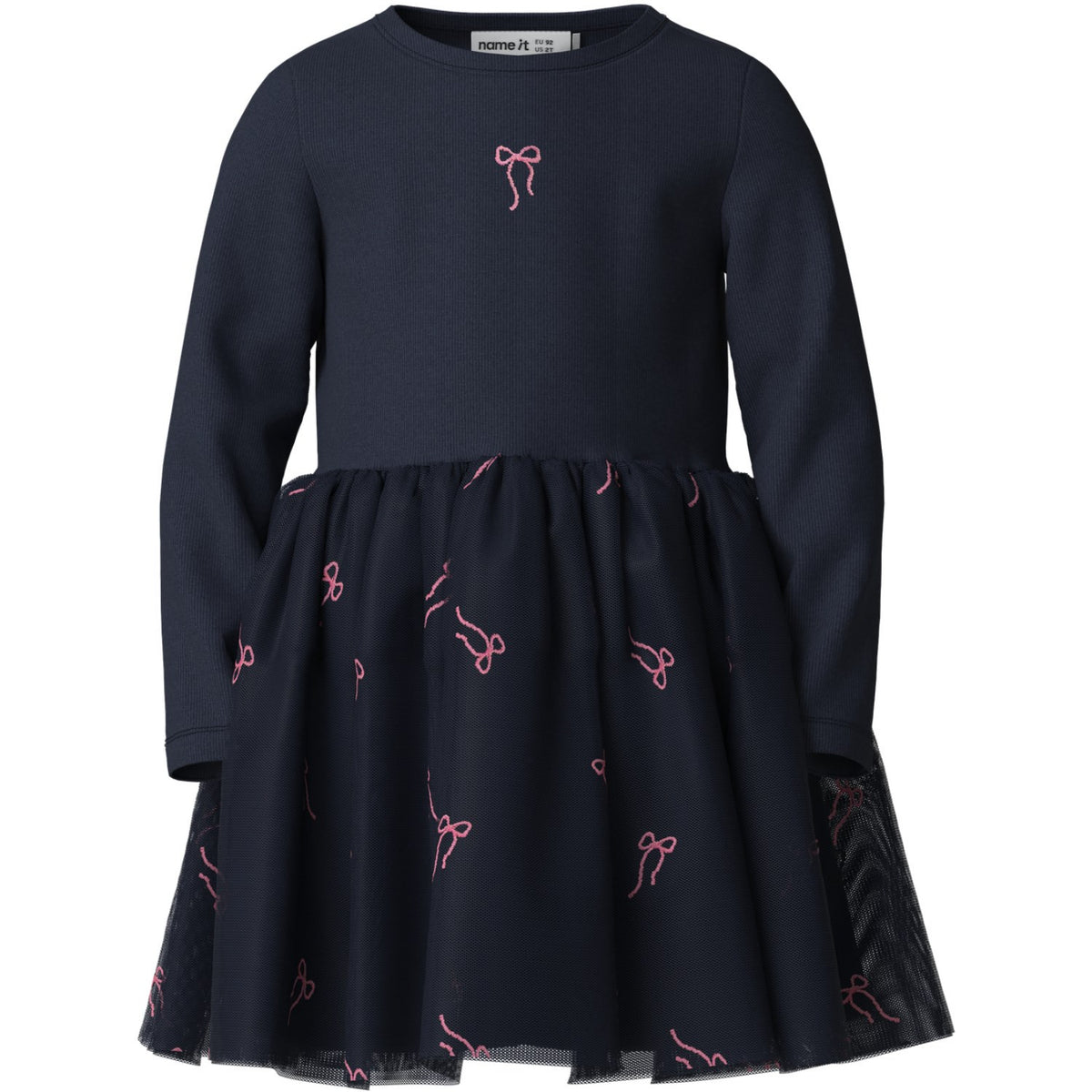 Name It Navy Blazer Bow Nmfveross Ls Tyl Kjole