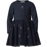 Name It Navy Blazer Bow Nmfveross Ls Tyl Kjole