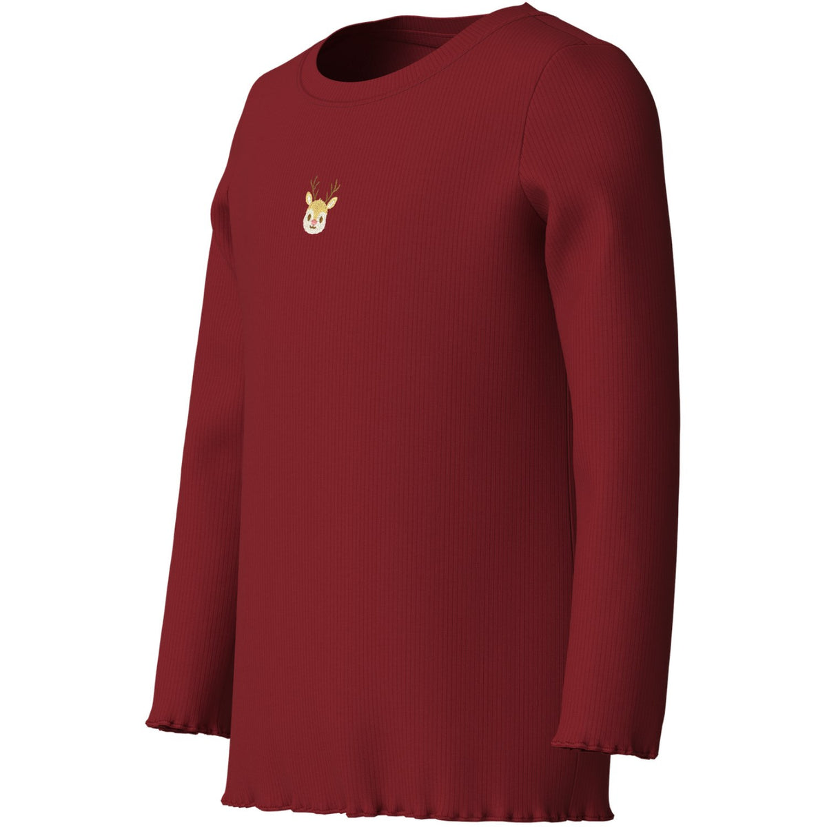 Name It Red Dahlia Reindeer Nmfvivemmas Ls Slim Top