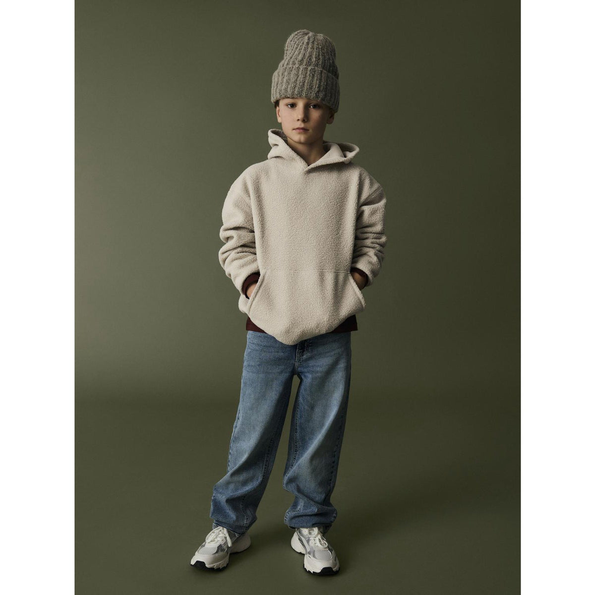 Name It Island Fossil Nkmrisa Ls Rlx Bamse Wh