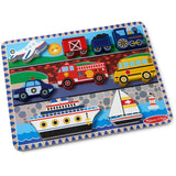 Melissa & Doug Multifarvet Puslespil - Chunky Brikker - Køretøjer