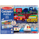 Melissa & Doug Multifarvet Puslespil - Chunky Brikker - Køretøjer