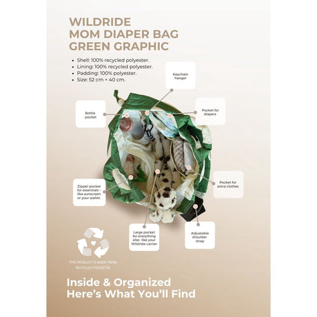 Wildride Diaper Taske Green Graphic