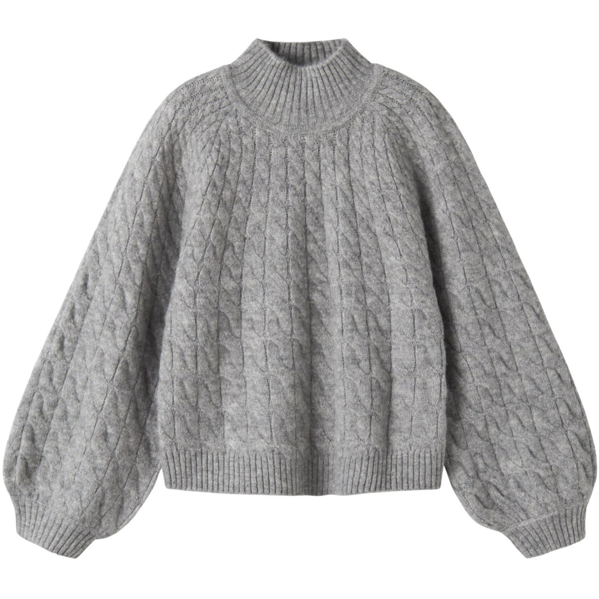 Name It Grey Melange Nkfnadalie Ls Strik