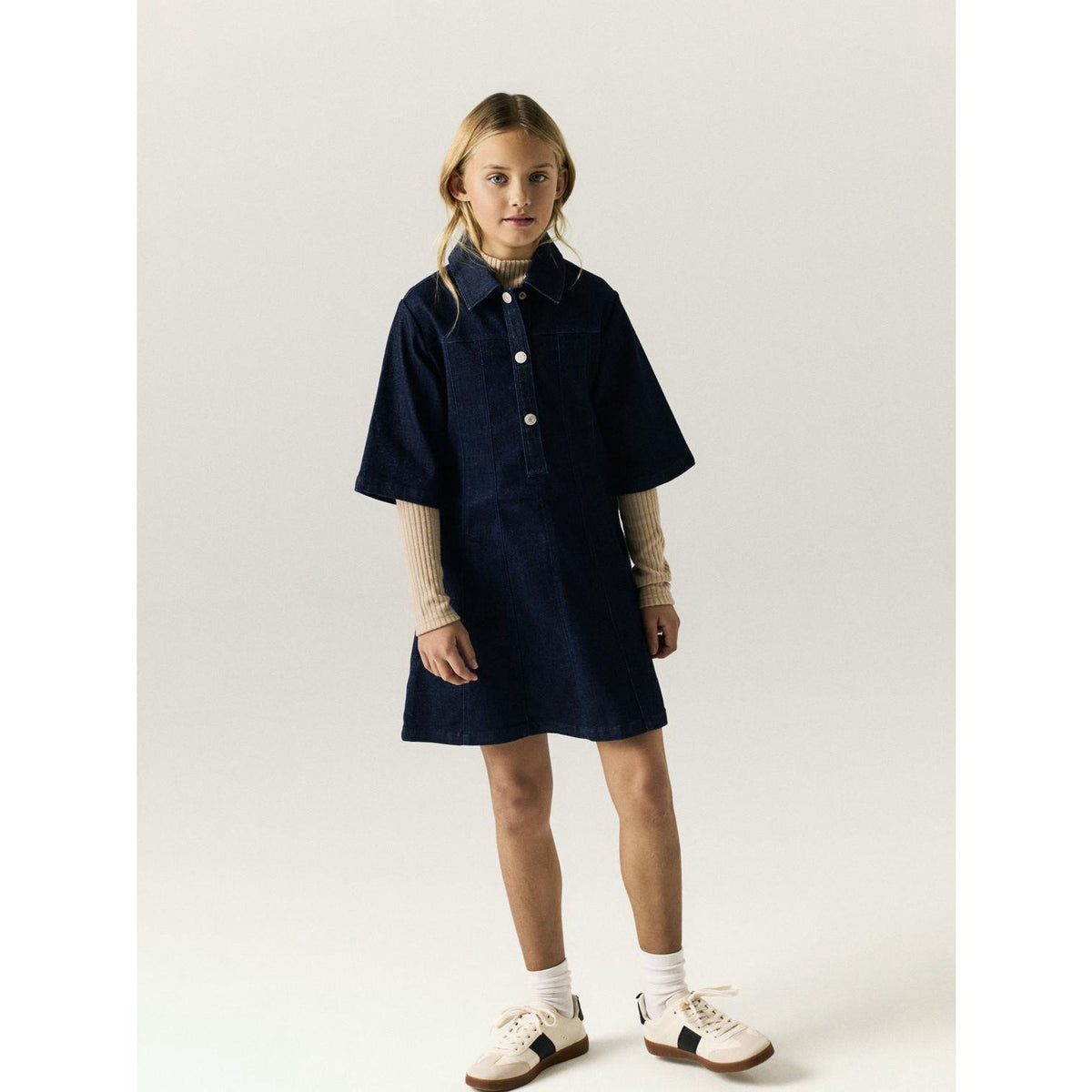 Name It Dark Blue Denim Nkfember 2/4 Dnm Glitter Kjole 1208-Lu