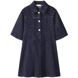 Name It Dark Blue Denim Nkfember 2/4 Dnm Glitter Kjole 1208-Lu