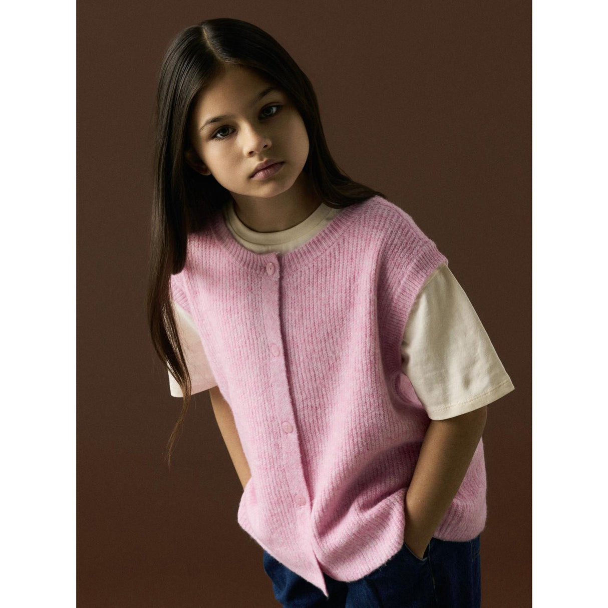 Name It Begonia Pink Nkfoanja Loose Strik Vest