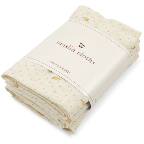 Konges Sløjd Lemon Dot 3 Pak Muslin Cloth Gots