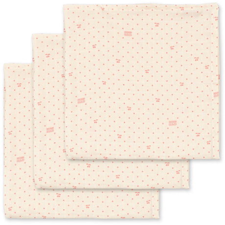 Konges Sløjd Cherry Dot 3 Pak Muslin Cloth Gots
