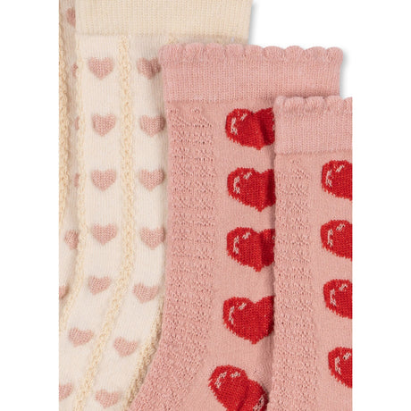 Konges Sløjd Heart Mix 2 Pak Heart Jaquard Strømper