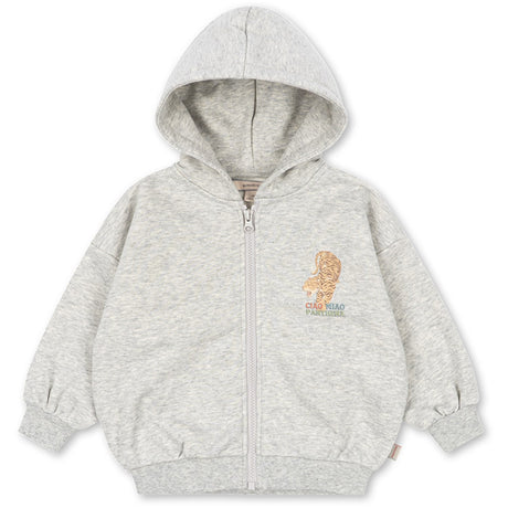 Konges Sløjd Grey Melange Lou Sweat Zip Hætte Gots