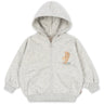 Konges Sløjd Grey Melange Lou Sweat Zip Hætte Gots