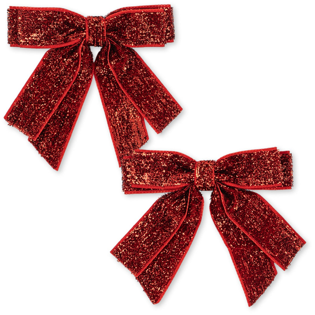 Konges Sløjd Red Glitter 2 Pak Fløjl Dobbelt Sløjfe Hair Clips