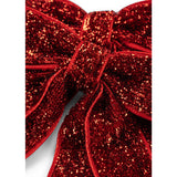 Konges Sløjd Red Glitter 2 Pak Fløjl Dobbelt Sløjfe Hair Clips