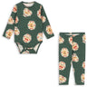 Konges Sløjd Deer Diary Green Basic Body/Pants Sæt Gots