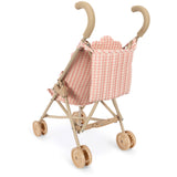 Konges Sløjd Pink Check Poppy Dukke Stroller Sæt