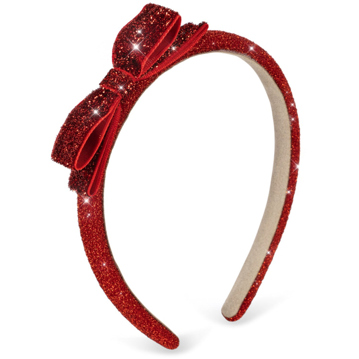 Konges Sløjd Red Glitter Fløjl Sløjfe Hairbrace