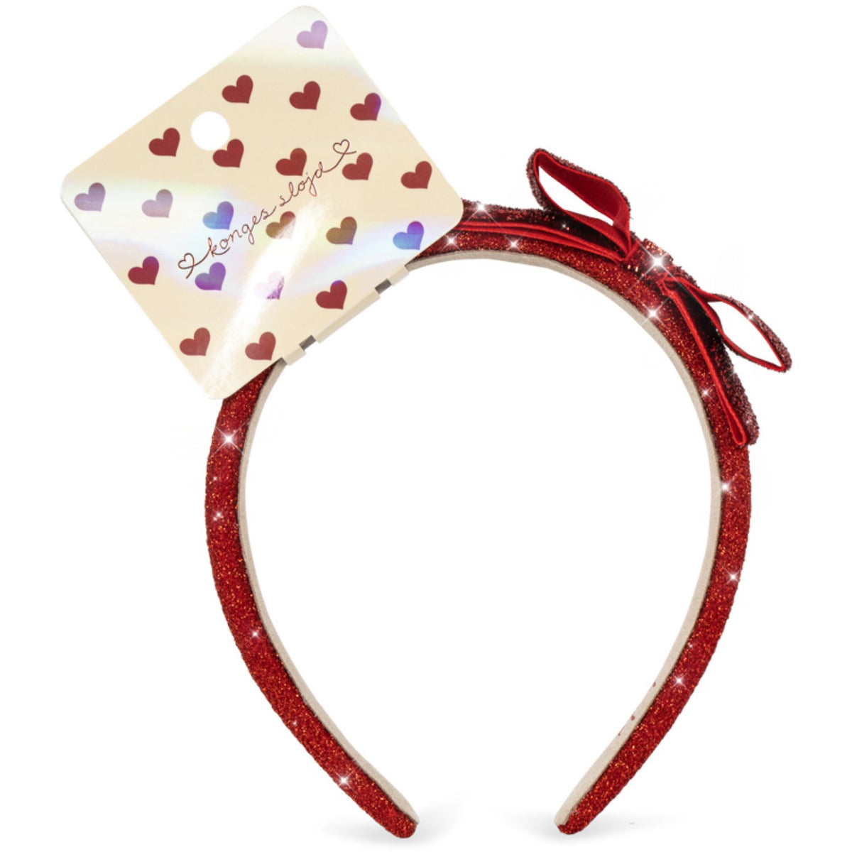 Konges Sløjd Red Glitter Fløjl Sløjfe Hairbrace