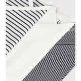Petit Bateau Navy Stripe Kortærmet Body 3-Pak