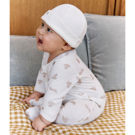 Petit Bateau MARSHMALLOW/BRUN Sleepsuit