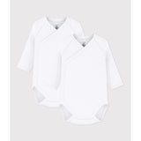 Petit Bateau White Langærmet Body 3-Pak