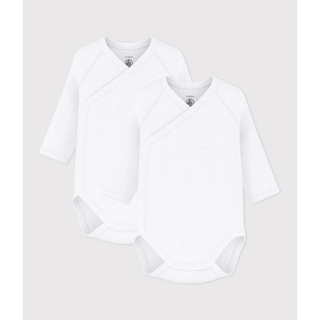 Petit Bateau White Langærmet Body 3-Pak
