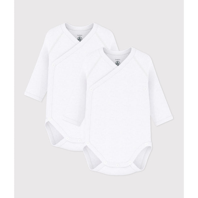 Petit Bateau White Langærmet Body 3-Pak