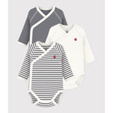 Petit Bateau Navy/White 3-Pak Langærmet Body